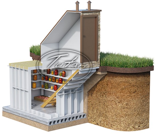 Plastikinis rūsys „Agronomas“ su vertikaliu įėjimu