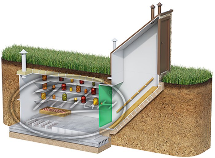 Plastikinis rūsys „Ūkininkas“ su vertikaliu įėjimu
