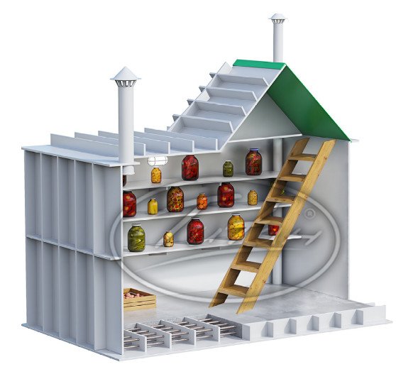 Plastikinis rūsys su 45° kampo įėjimu „Komfortas“